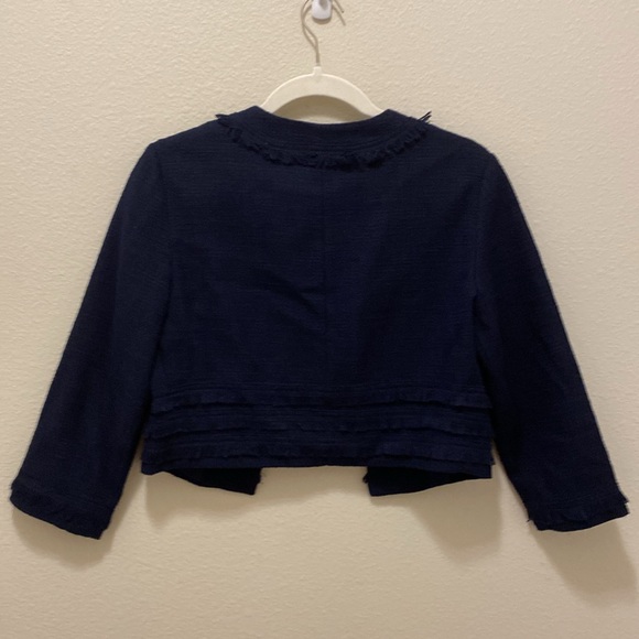 KARL LAGERFELD Women's Tweed Open Front Jacket navy - Picture 8 of 9